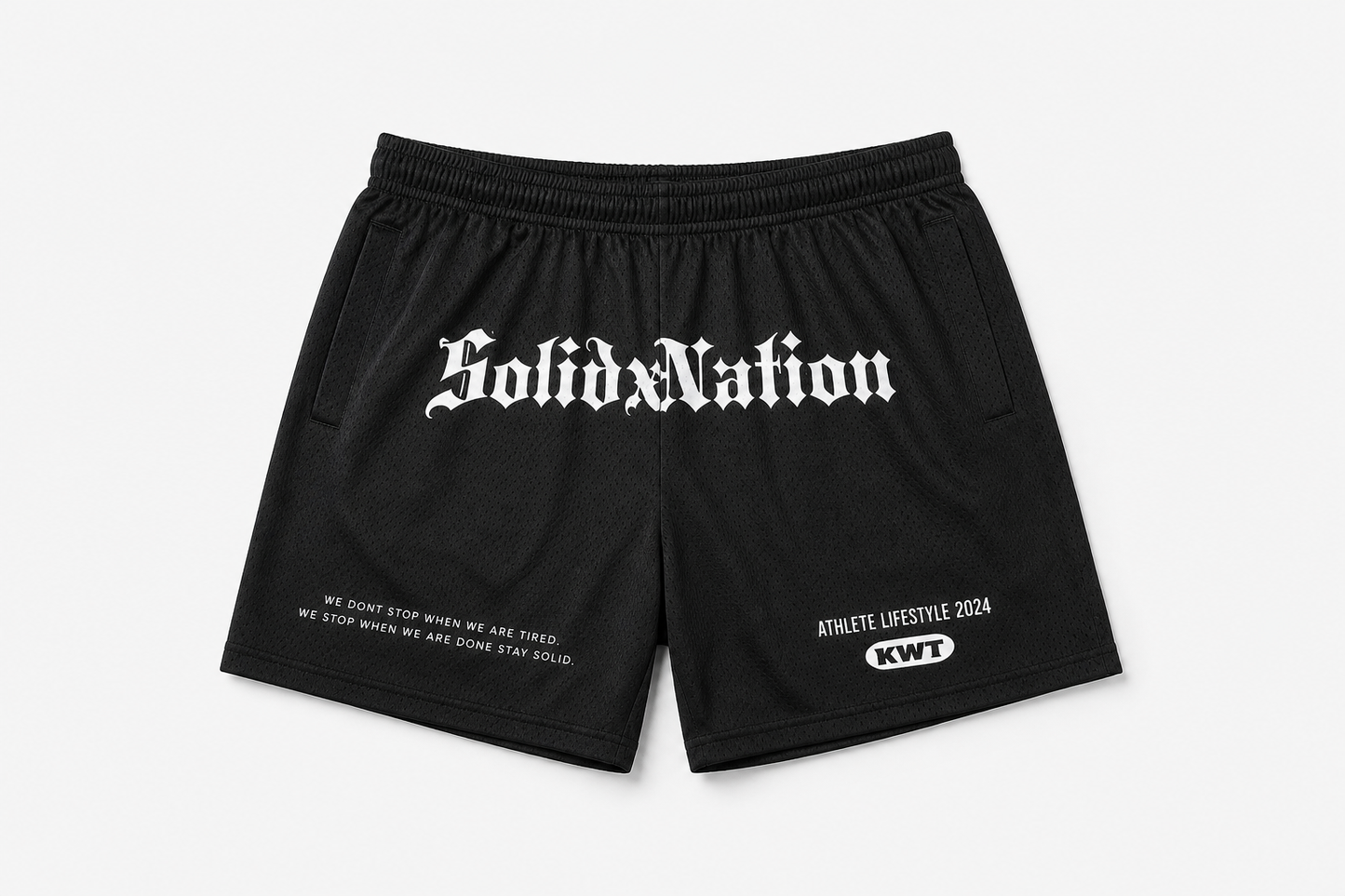 Black mesh short