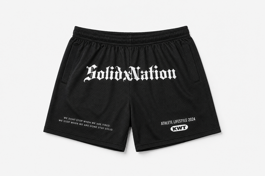 Black mesh short